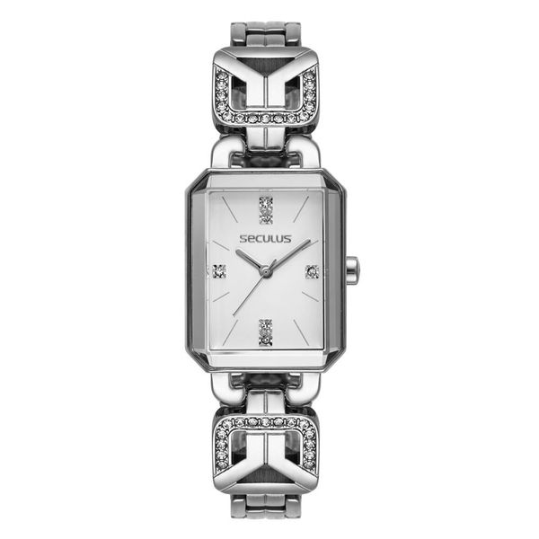 Relógio Seculus Feminino Ref: 23736l0svnb2 Retangular Bracelete Dourado