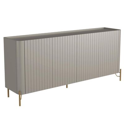 Buffet Sala de Jantar 4 Portas Brise 1 Gaveta Pés Industrial Dourado Naim I03 Grigio - Lyam