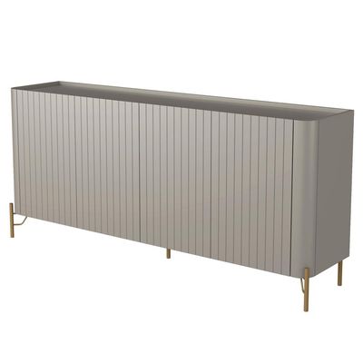 Buffet Sala de Jantar 4 Portas Brise 1 Gaveta Pés Industrial Dourado Naim I03 Grigio - Lyam