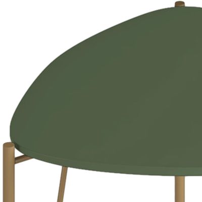 Mesa Lateral Para Sala de Estar Baixa Pés Industrial Dourado Alef I03 Musgo - Lyam Decor