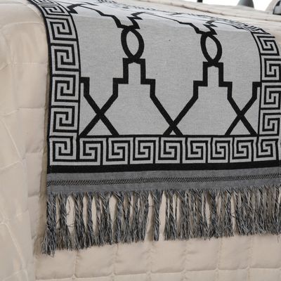 Kit Peseira Grécia 5 Peças King 60% Algodão / 40% Poliéster Tecido Jacquard Acompanha Almofadas Cheias - Preto