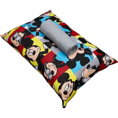 Jogo de Cama Portallar Solteiro Malha 100% Algodao Disney Mickey Glasses 2 Pçs Cinza