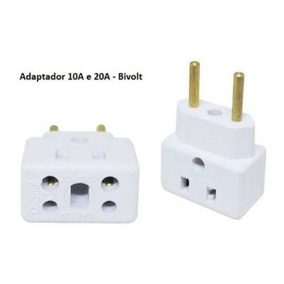 Adaptador Tomada 10a 15a 16a 20a = 110v 220v = PARA FERRO DE PASSAR ROUPA = NÃO DERRETE O ADAPTADOR = ANTI CHAMA ( model