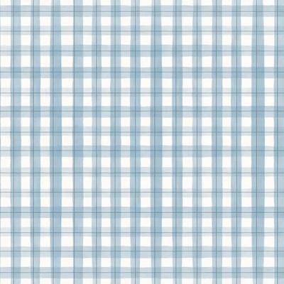 Papel de Parede Revoada Xadrez Picnic Pincelada Azul 4444
