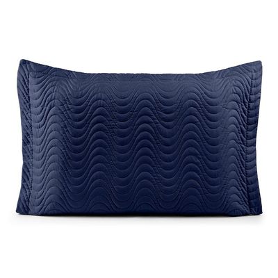 Porta Travesseiro Avulso 70cm x 50cm Com Debrum 1 Peça Laura Matelado  Toque 400 Fios 100% Poliéster - AzulMarinho