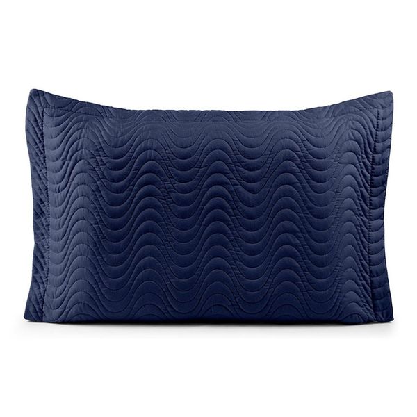 Porta Travesseiro Avulso 70cm x 50cm Com Debrum 1 Peça Laura Matelado Toque 400 Fios 100% Poliéster - AzulMarinho