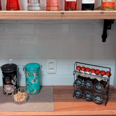 Porta Cápsulas De Café Três Corações Dolce Gusto Nespresso Suporte Preto Fosco Libérica Schmitt