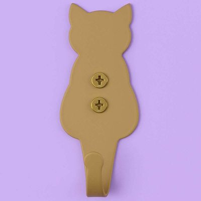 Kit 2 Ganchos de Parede 8cm Dourados Cachorro Gato Luft Massutti Penduradores