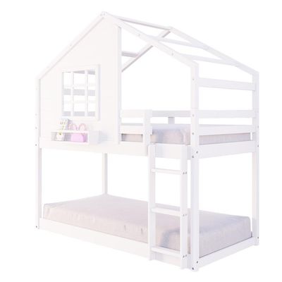 Beliche Montessoriano Casinha Com Janela Madeira Maciça Branco Housin