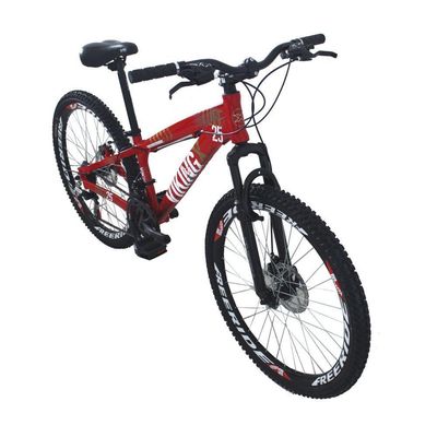 Bicicleta Freeride Aro 26 Freio Disco 21V Vermelho Viking X