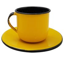 Caneca Esmaltada com Pires Café Chá 180ml