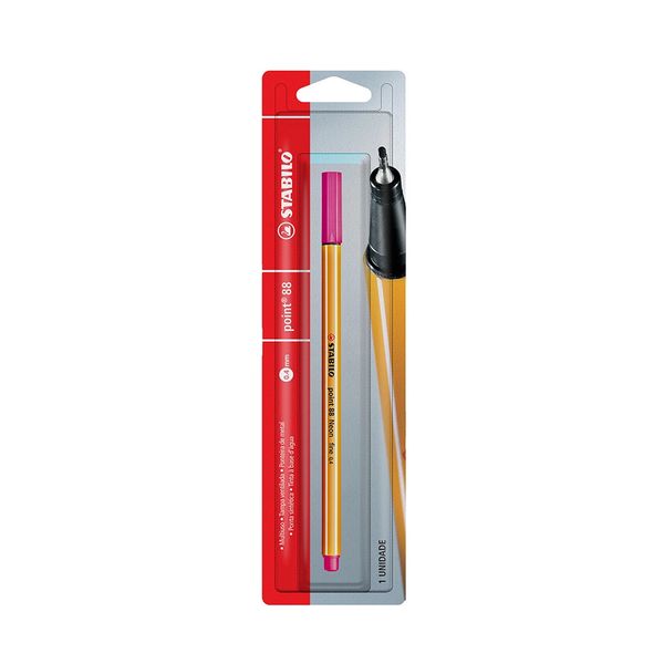 Caneta Hidrográfica Stabilo Point 88 Fine Rosa Neon 0.4mm