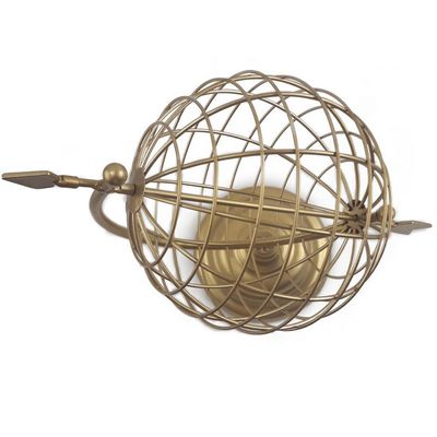 Globo Giratório Modelo Flecha Em Metal Dourado 26x18Cm