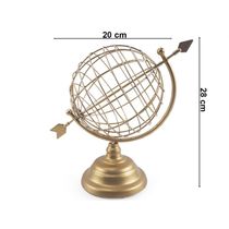 Globo Giratório Modelo Flecha Em Metal Dourado 26x18Cm
