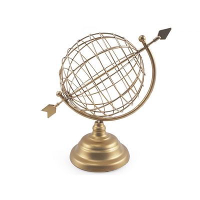 Globo Giratório Modelo Flecha Em Metal Dourado 26x18Cm