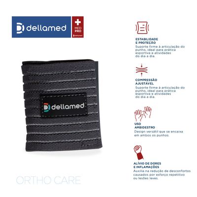 Bandagem Elástica de Punho Ortho Care Dellamed ESPECIAL / Preto