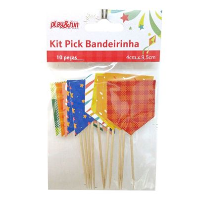 Kit Bandeirinha 4x9cm CV245251 PlayFun - Item Sortido