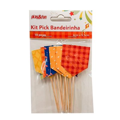 Kit Bandeirinha 4x9cm CV245251 PlayFun - Item Sortido