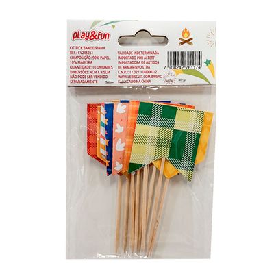 Kit Bandeirinha 4x9cm CV245251 PlayFun - Item Sortido