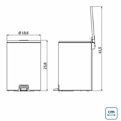 Lixeira Loop Aço Inox Polido Balde Interno e Pedal 3 Litros - Tramontina 94547/003