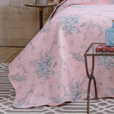 Kit Cobre Leito Colcha Daily Queen 3 Peças Dupla Face Estampado Floral - Floral 3 Rosa
