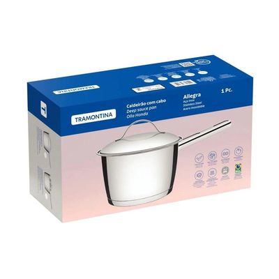 Caldeirão Allegra 16 Cm 2,1 L Em Aço Inox Com Fundo Triplo Tramontina 62657/160