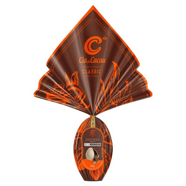 Ovo de Páscoa Cia do Cacau Meio a Meio 190g Ovo de Páscoa Cia do Cacau Meio a Meio 190g