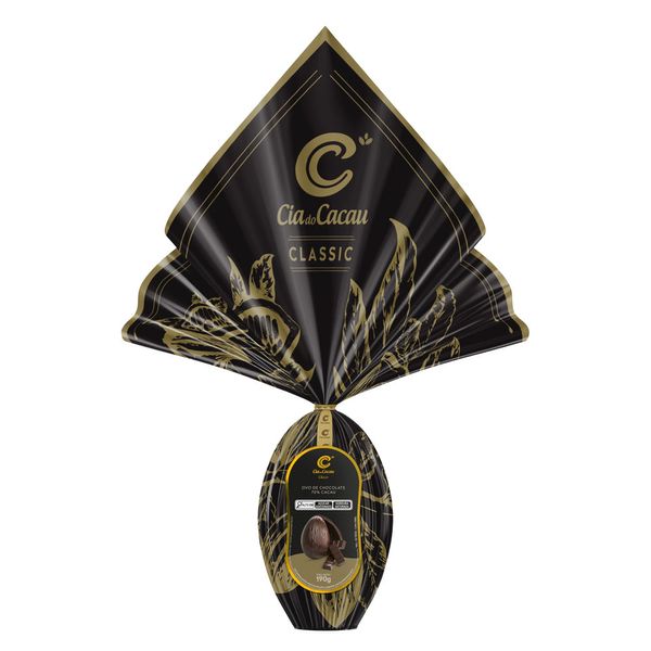 Ovo de Páscoa Cia do Cacau Classic 70% Cacau 190g