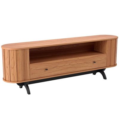 Rack Para Sala de Estar TV 60 Pol Orgânico 180cm Penina D03 Freijó Preto Fosco - Lyam Decor