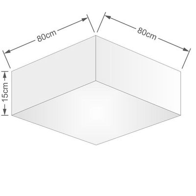 Plafon Quadrado Vivare Md-3059 Cúpula Em Tecido 15/80x80cm - Bivolt Palha 127/220v
