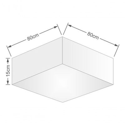 Plafon Quadrado Vivare Md-3059 Cúpula Em Tecido 15/80x80cm - Bivolt Palha 127/220v