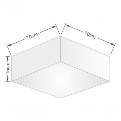 Plafon Quadrado Md-3056 Cúpula Em Tecido 15/70x70cm Branco - Bivolt