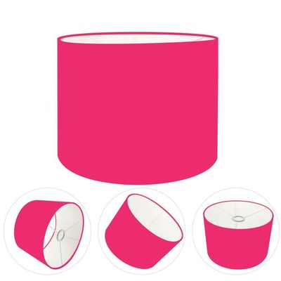 Cúpula Abajur E Luminária Cilíndrica Vivare Cp-7014 ø35x21cm - Bocal Nacional Rosa-pink