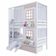 Beliche Casinha Reta 02 Janelas 02 Gavetas Rosa Cortina E Escorregador Madeira Maciça Branco/ Rosa Housin