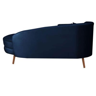 Chaise Longue Divã Emili Em Madeira De Reflorestamento 160cm Veludo Star Confort Azul