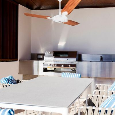 Ventilador De Teto Venti-delta New Max Branco Com 3 Pás Mogno 110v 110V