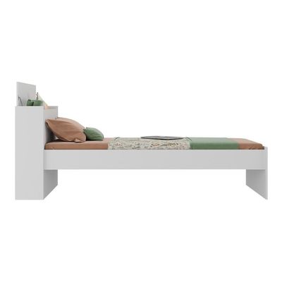 Cama De Solteiro Com Colchão Incluso E Baú Embutido Multimóveis Mp4232 Branco Branco