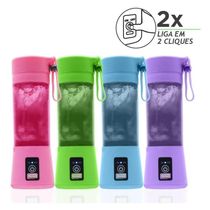 Mini Liquidificador Portátil Bateria Recarregavel - Azul