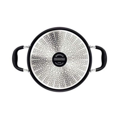 Caçarola Tramontina Mônaco Induction Com Revestimento Antiaderente Starflon Premium Preto Com Tampa 28cm