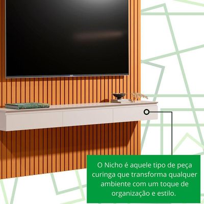Home Suspenso Colorado 1.90 Para Tv Ate 75 Polegadas Arbo Cedro Com Off White