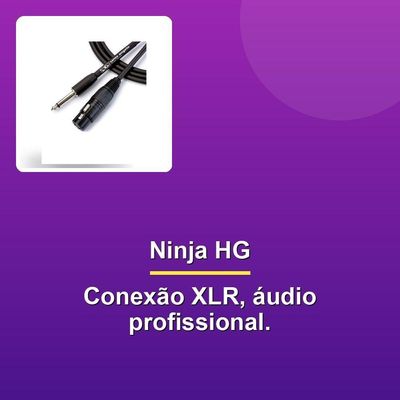 Cabo Microfone Ninja Hg 0,20mm P10-xlr 15ft Preto