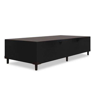 Cama Box  Baú Solteiro 0,88  41cm De Altura Prince Preto