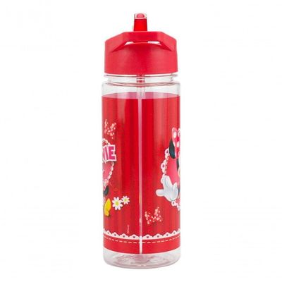 Kit Garrafa Plástico Infantil Mochila Saco Minnie Disney