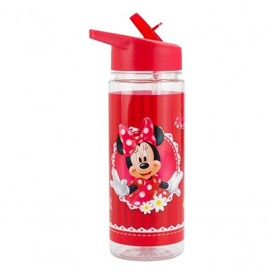 Kit Garrafa Plástico Infantil Mochila Saco Minnie Disney
