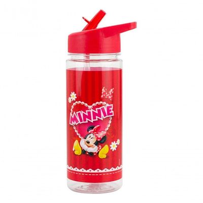 Kit Garrafa Plástico Infantil Mochila Saco Minnie Disney