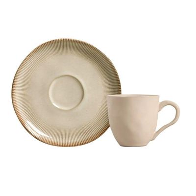 Conjunto De Xícara De Cafezinho Com Pires 06 Peças Bio Raio Porto Brasil