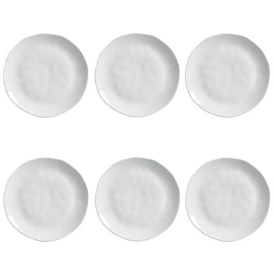 Conjunto De Pratos Rasos 06 Peças Orgânico New White Porto Brasil