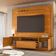 Painel Home Theater Nilo Para Tv 75 Pol 2 Portas 200 Cm Cinamomo Madetec Cinamomo
