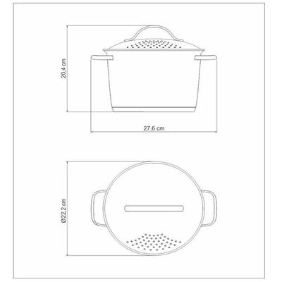 Espagueteira Allegra 20 Cm 4,4 L Em Aço Inox Fundo Triplo