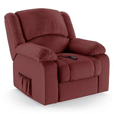 Poltrona do Papai Reclinável Melim Controle Power Elétrico PU Vermelho FH1 - D'Rossi